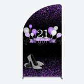 Lofaris Purple Black Heel Balloons Birthday Half Moon Arch Backdrop